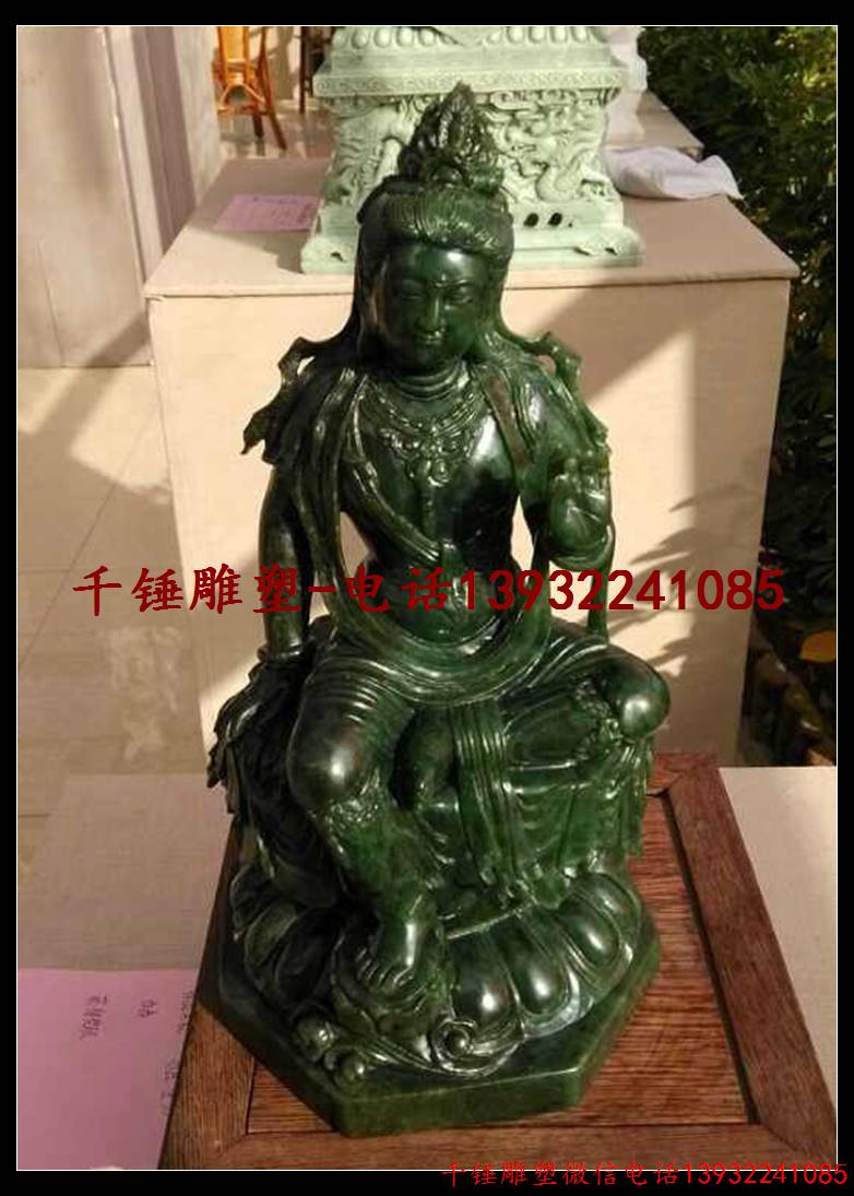 玉石观音像,传统佛像制作,寺院菩萨像