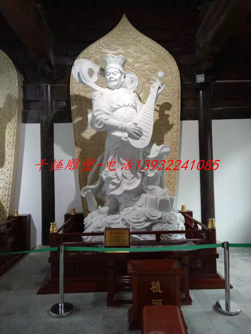 汉白玉四大护法雕塑,石雕制作佛像天王