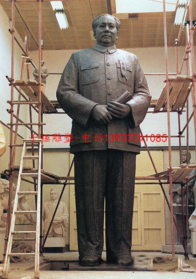 黄铜毛主席像,铸铜建国伟人雕像