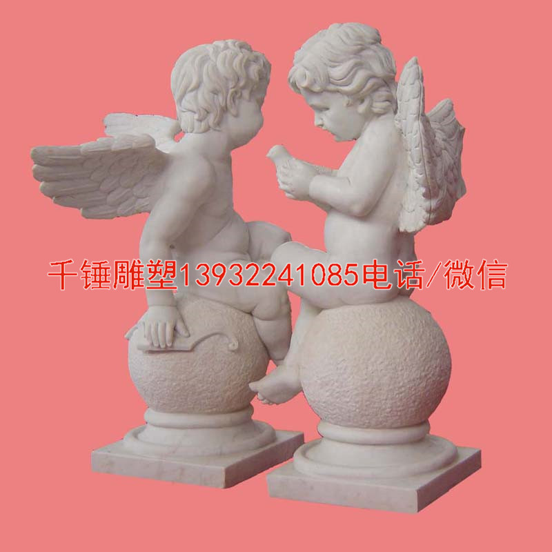小天使雕像，石材人物雕像摆件，手工雕刻