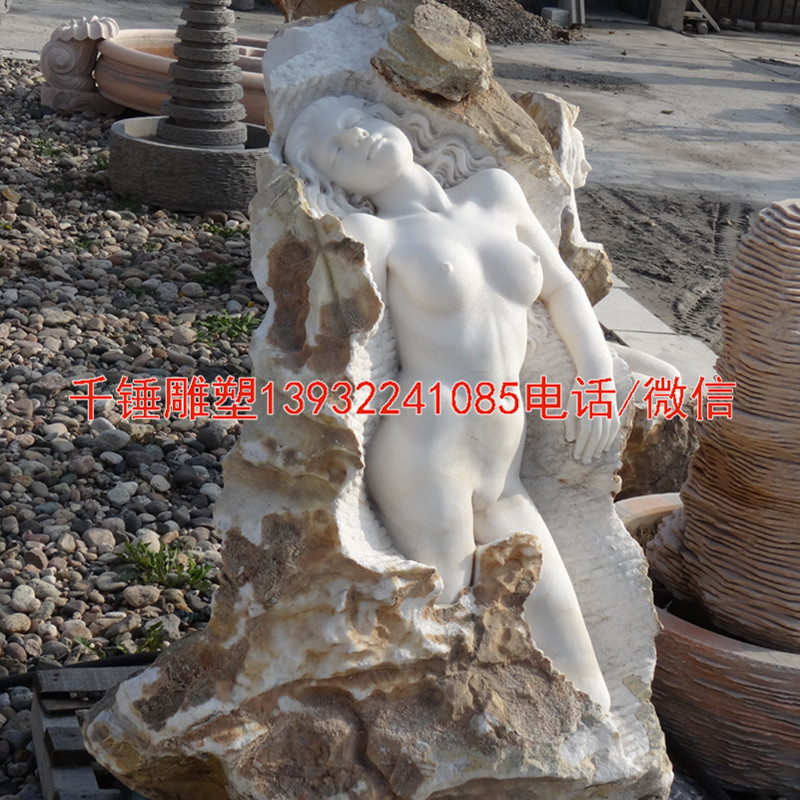 石雕人物雕塑厂家，精品汉白玉欧式美女雕刻