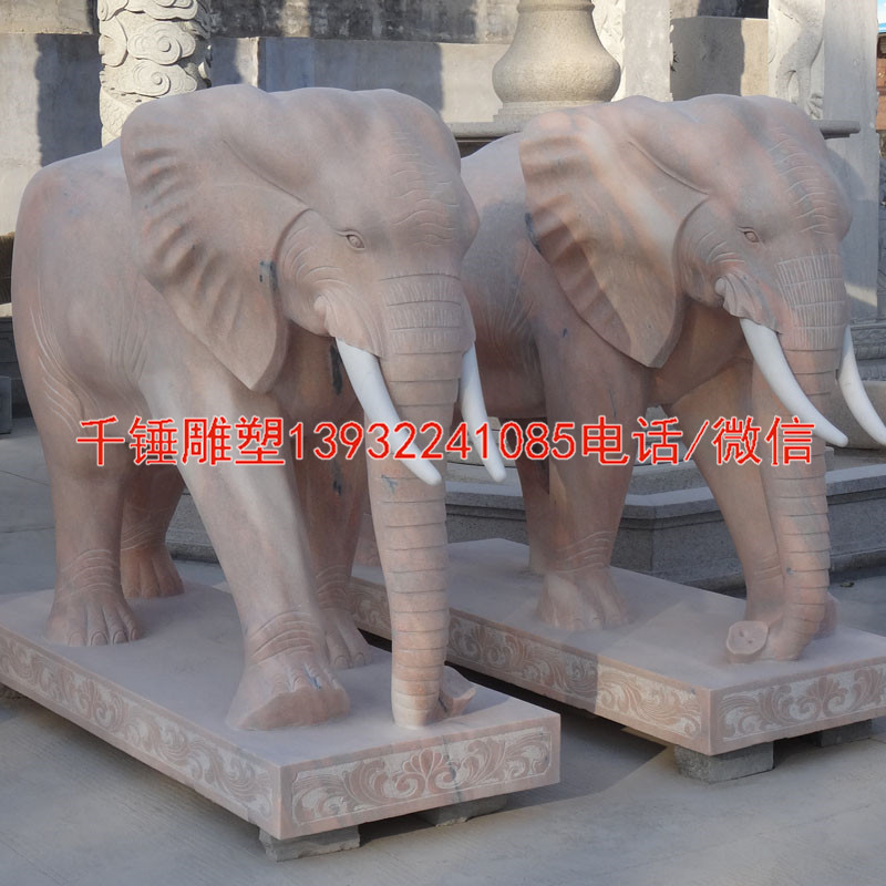 精品石雕大象雕刻摆件，厂家定制