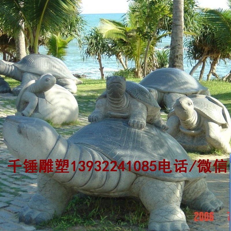 石头龙龟八卦龙头石龟  大理石石材乌龟海龟雕塑