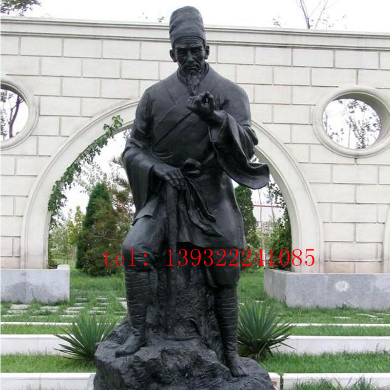 名人雕刻名医李时珍雕像,大理石人物李时珍石像摆件