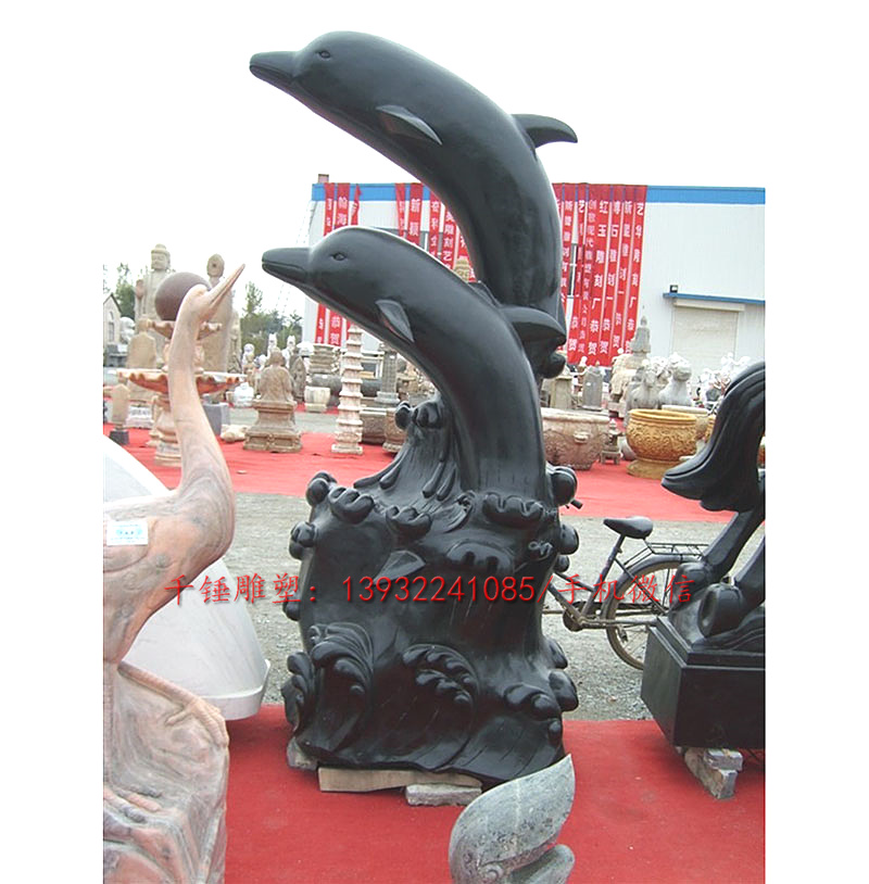 加工定制做海洋生物海豚雕塑动物大型落地摆件商业美陈