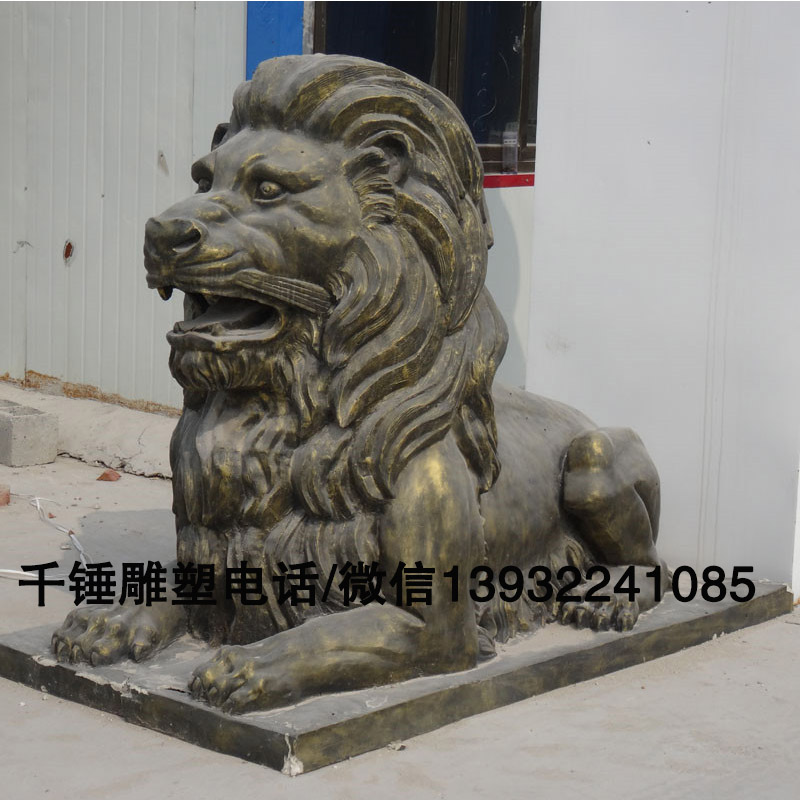 大型玻璃钢雕塑狮子老虎动物雕塑