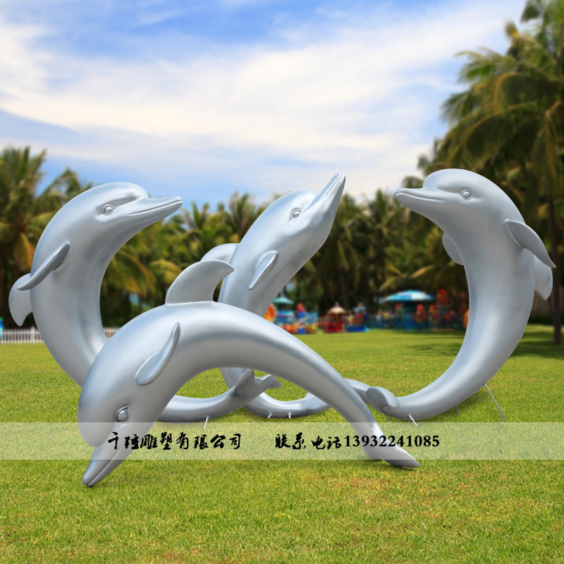 玻璃钢海豚雕塑公园景区雕塑定制厂家